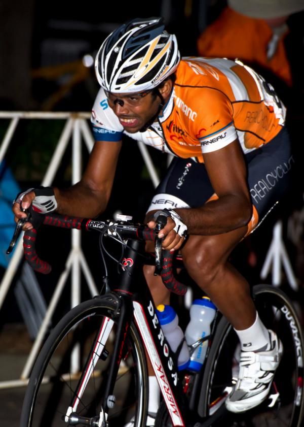 Frank Trevieso on a solo break only to be caught with 2 to go