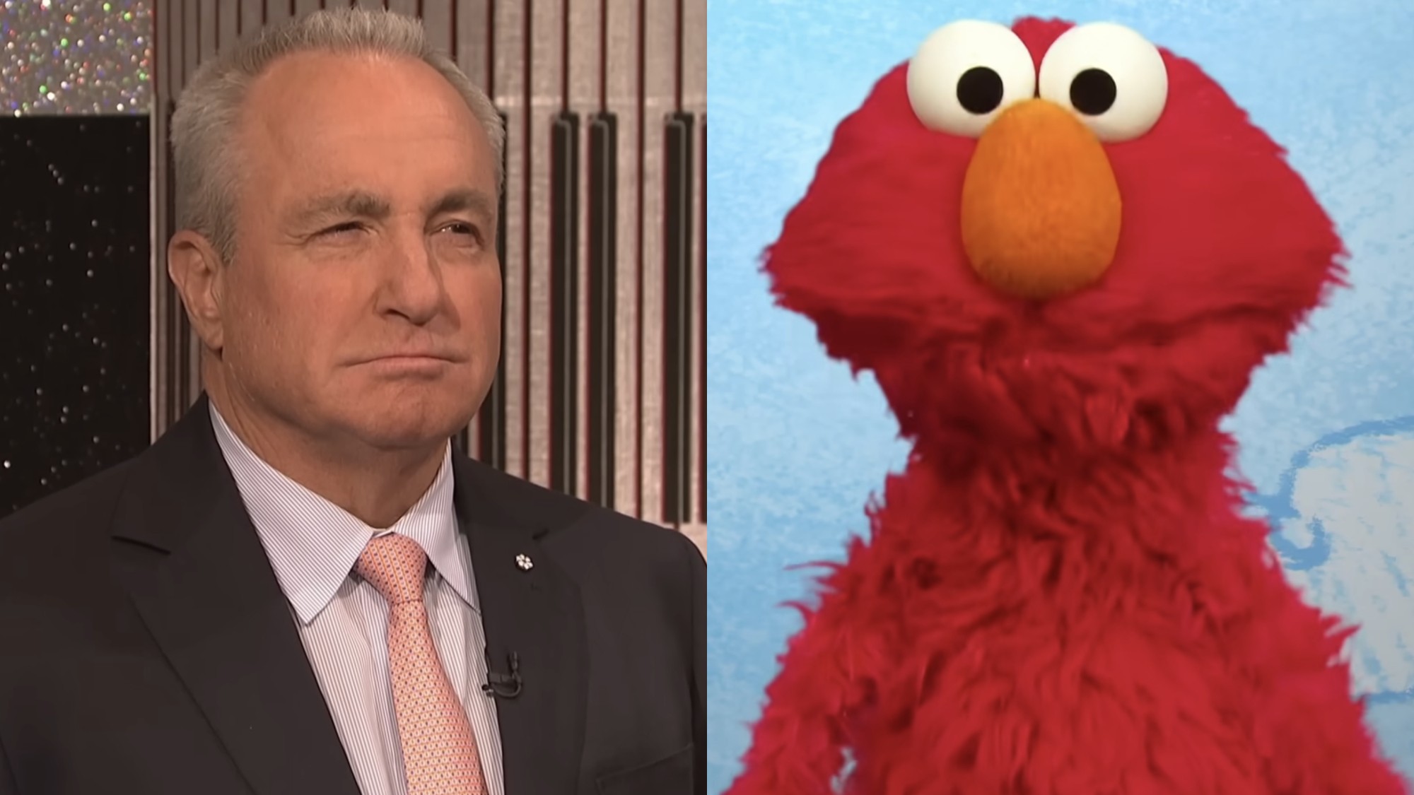 Lorne Michaels takes part in a sketch on Saturday Night Live, while Elmo talks about games on Sesame Street.