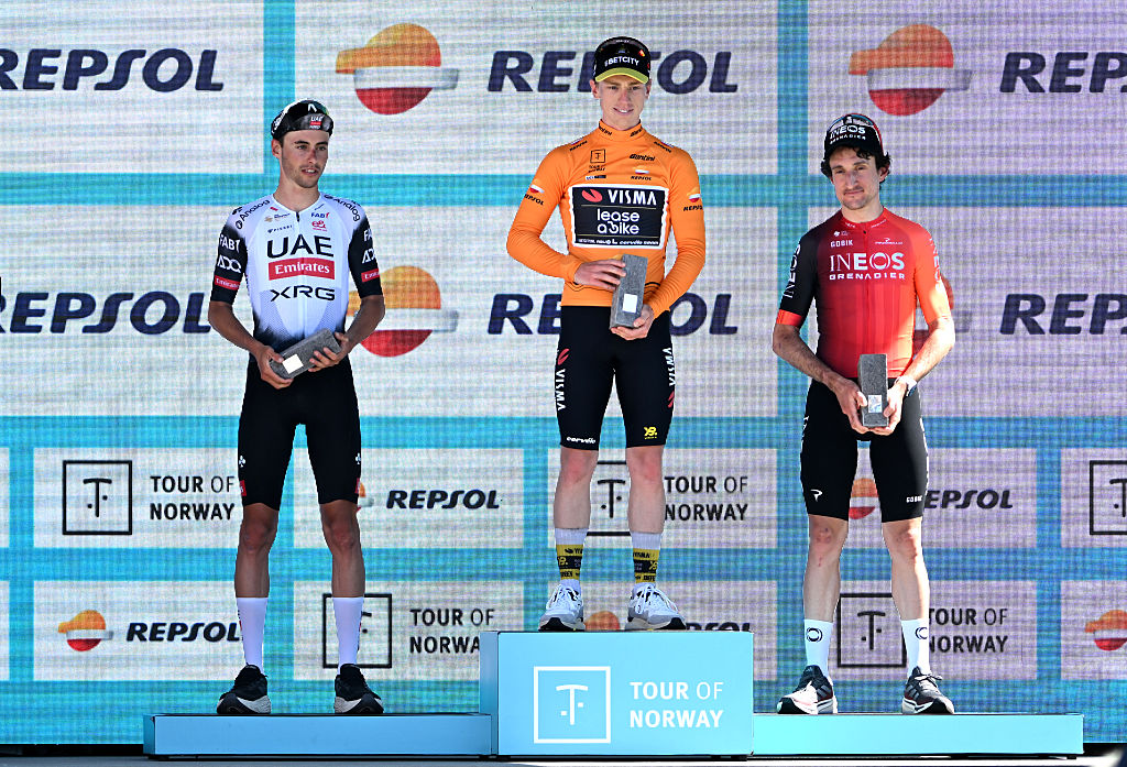 2025 Tour of Norway: Matthew Brennan celebrates the overall victory