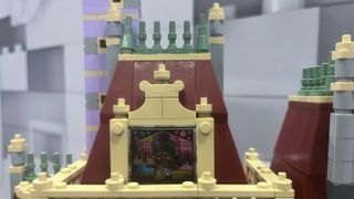 Up-close of top mural on Lego Beauty and the Beast Caslte Set