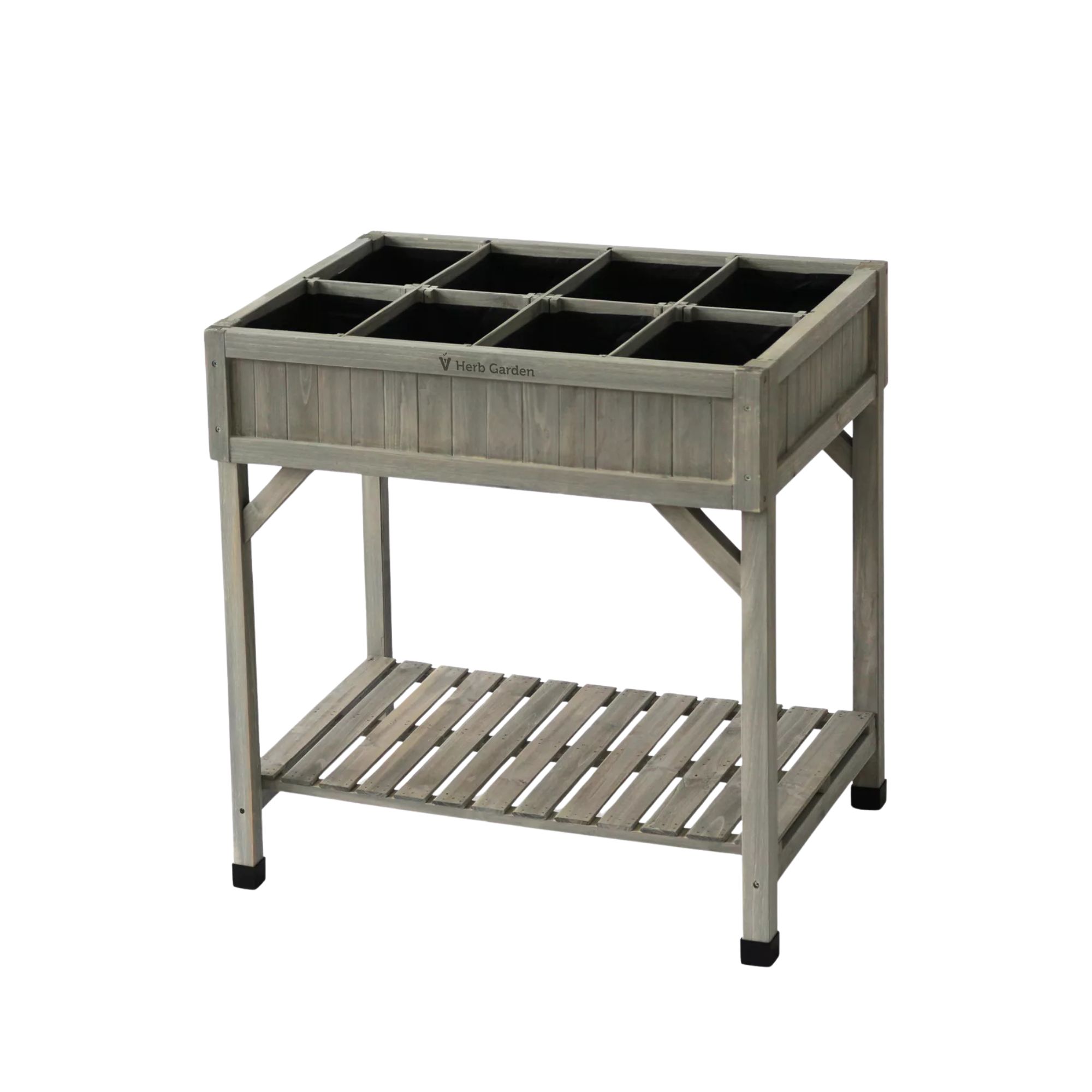 VegTrug Outdoor Herb Garden Planter, FSC-Certified Cedar Wood Grey Wash