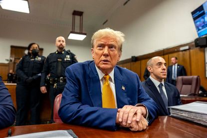 Donald Trump at Manhattan criminal court in New York, US, on Thursday, May 2, 2024