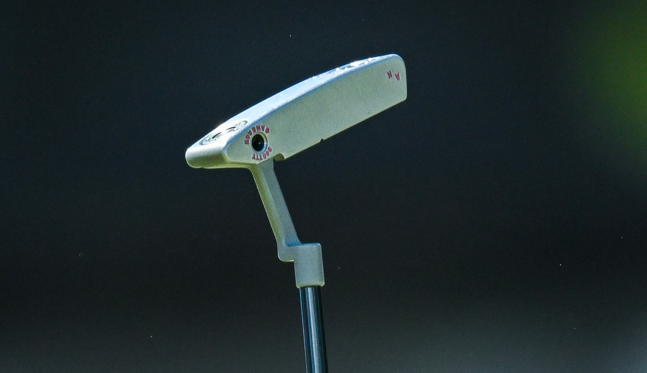 A close-up of Anthony Kim's putter