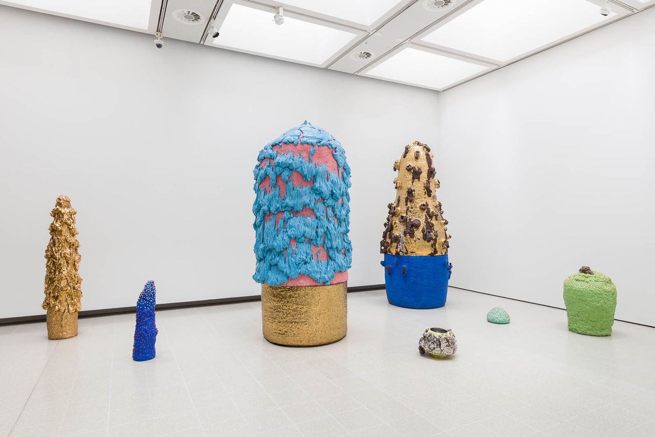 Installation view of Takuro Kuwata in ‘Strange Clay Ceramics in Contemporary Art’ at the Hayward Gallery 