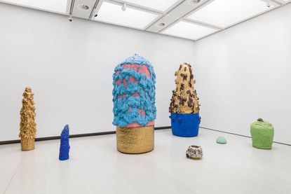 Installation view of Takuro Kuwata in ‘Strange Clay Ceramics in Contemporary Art’ at the Hayward Gallery 