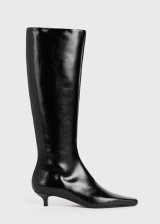 The Slim Knee-High Boot Black Patent