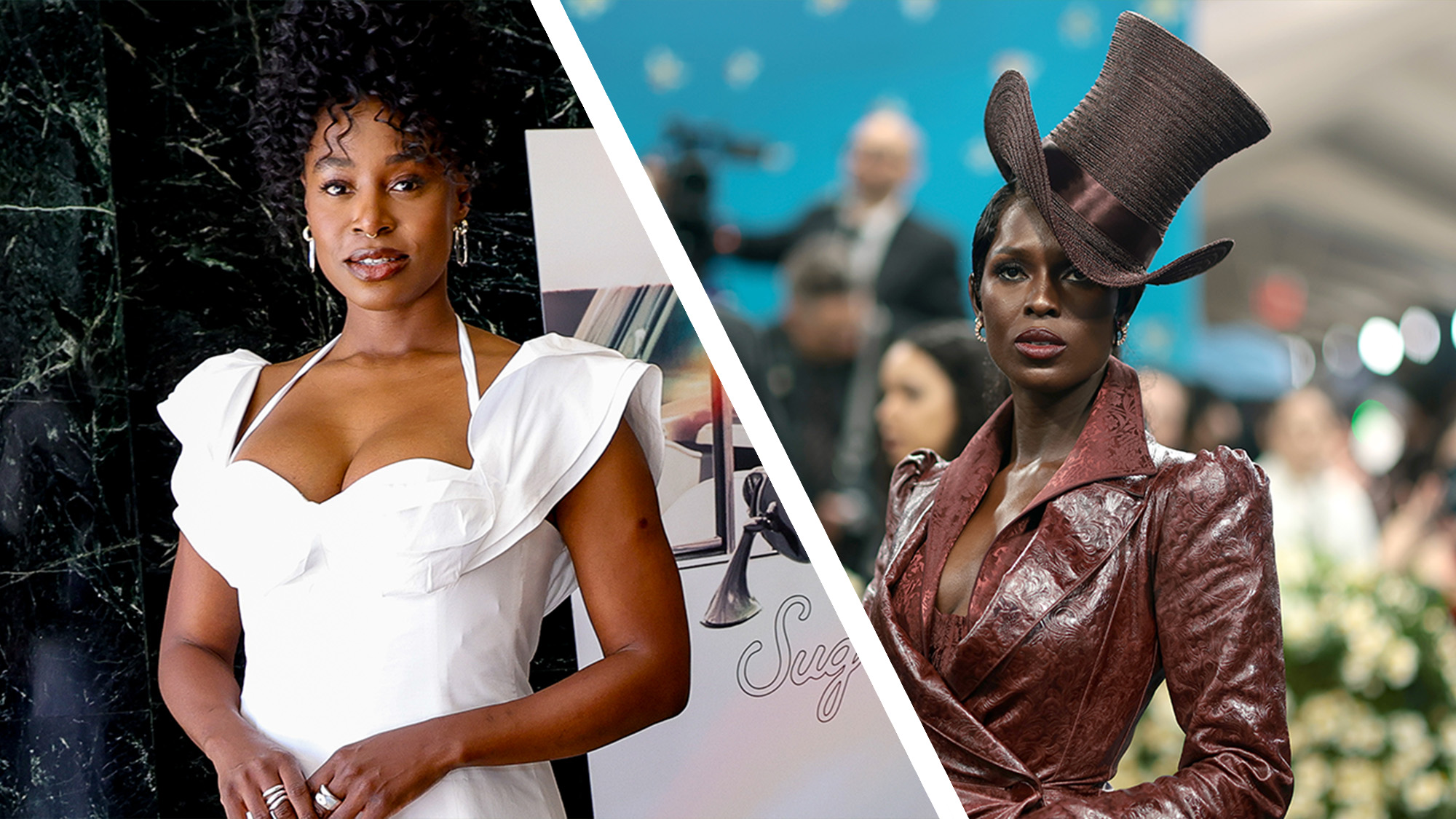 A collage of Kirby Howell-Baptiste and Jodie Turner-Smith at different events