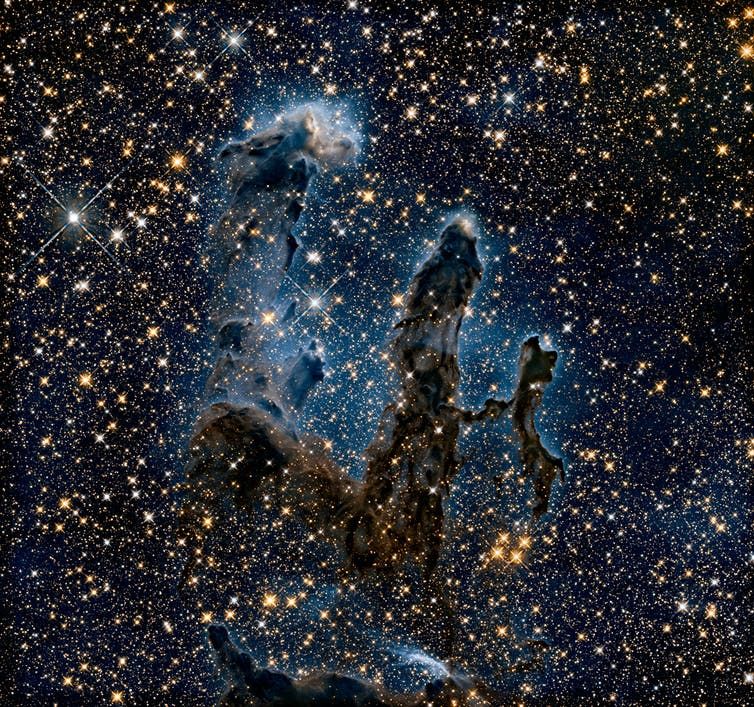 In this Hubble Space Telescope image is the Eagle Nebula’s Pillars of Creation.