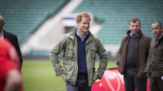 Prince Harry Meets London Marathon Runners Raising Money For RFU's Injured Players Foundation