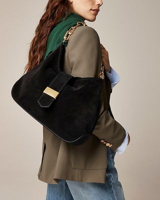 Berkeley Chainlink Shoulder Bag in Suede