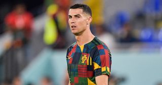 Cristiano Ronaldo of Portugal prior to the Group H - FIFA World Cup Qatar 2022 match between Portugal and Ghana at the Stadium 974 on November 24, 2022 in Doha, Qatar