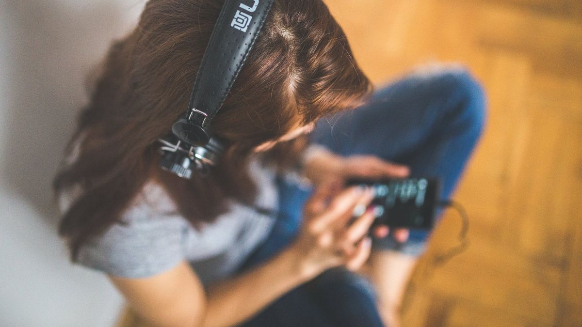 Woman listening to music