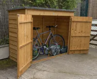 Best sheds: Forest Large Double Door Pent Wooden Garden Storage - Bike/Mower Store 