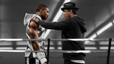 A promotional image of Adonis Creed and Rocky Balboa in a boxing ring in 2015's Creed film, one of May's new Prime Video movies