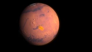  An image of Mars showing the epicenters of two marsquakes detected by the Mars InSight lander, which is about 1,000 miles (1,600 kilometers) west of the quakes.