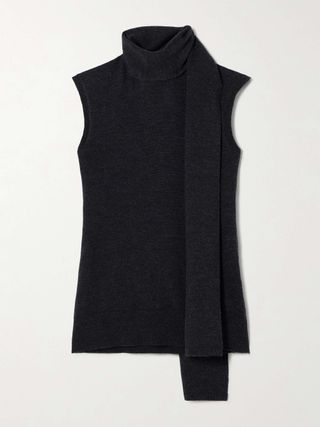 Draped Recycled Wool-Blend Sweater