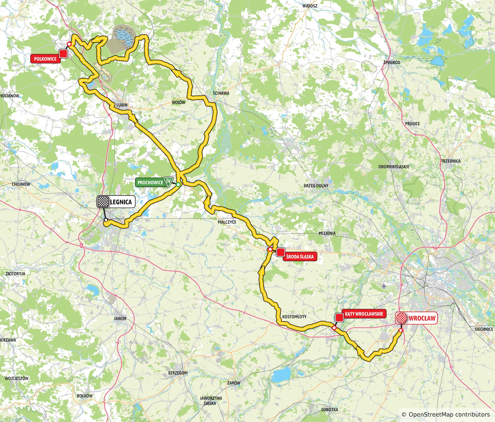Route information for the 2025 Tour de Pologne