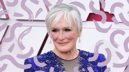 gray hair color main image of glenn close on red carpet