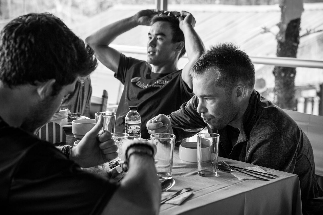 Dinner with the team during training camp in Colombia.