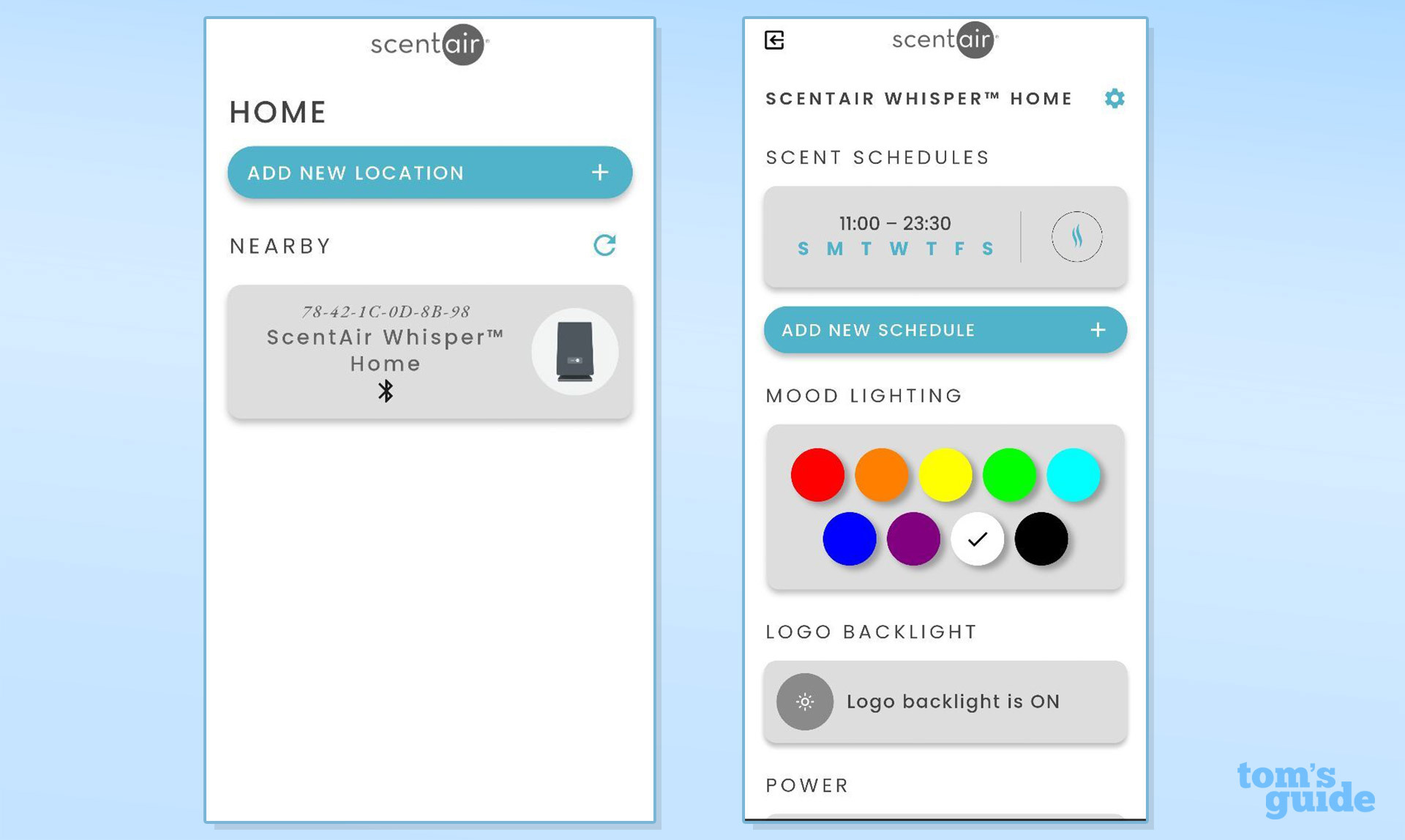 ScentAir diffuser app screenshots