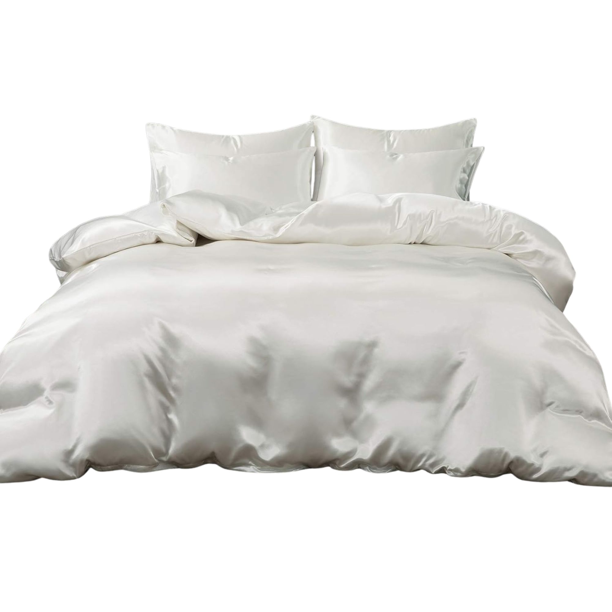 White satin duvet cover