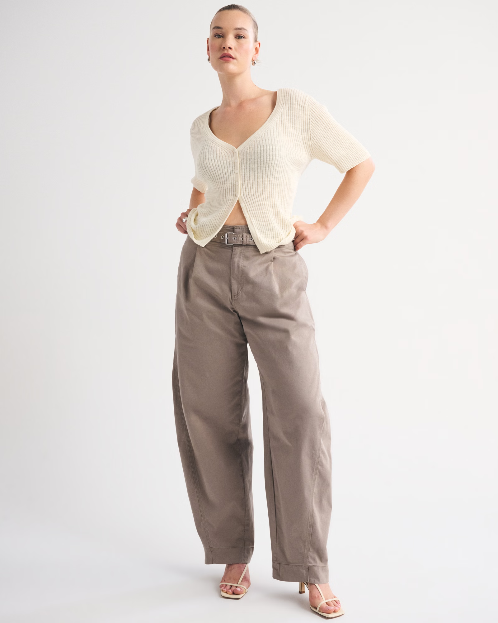 Abercrombie, Curve Love Belted Barrel Utility Pant