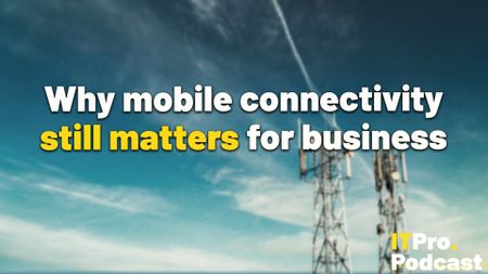 The words "Why mobile connectivity still matters for business" over a slightly out-of-focus image of two mobile telephone masts