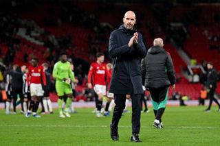 Erik ten Hag Manchester United manager walks off the Old Trafford pitch after losing 3-0 to Newcastle United