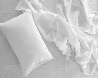 White pillow and sheets