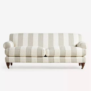 Striped sofa in beige and cream