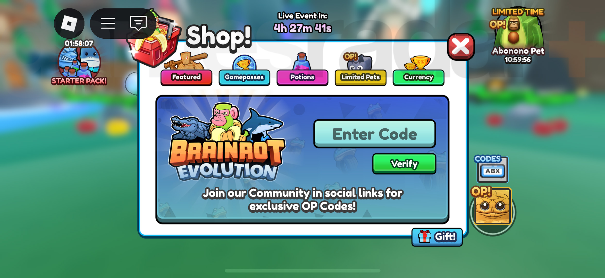Brainrot Evolution codes