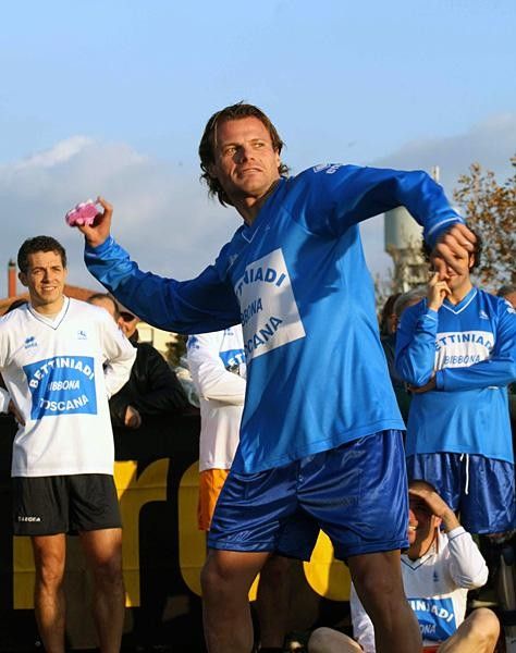 Danilo Di Luca launches a funny looking mobile phone.