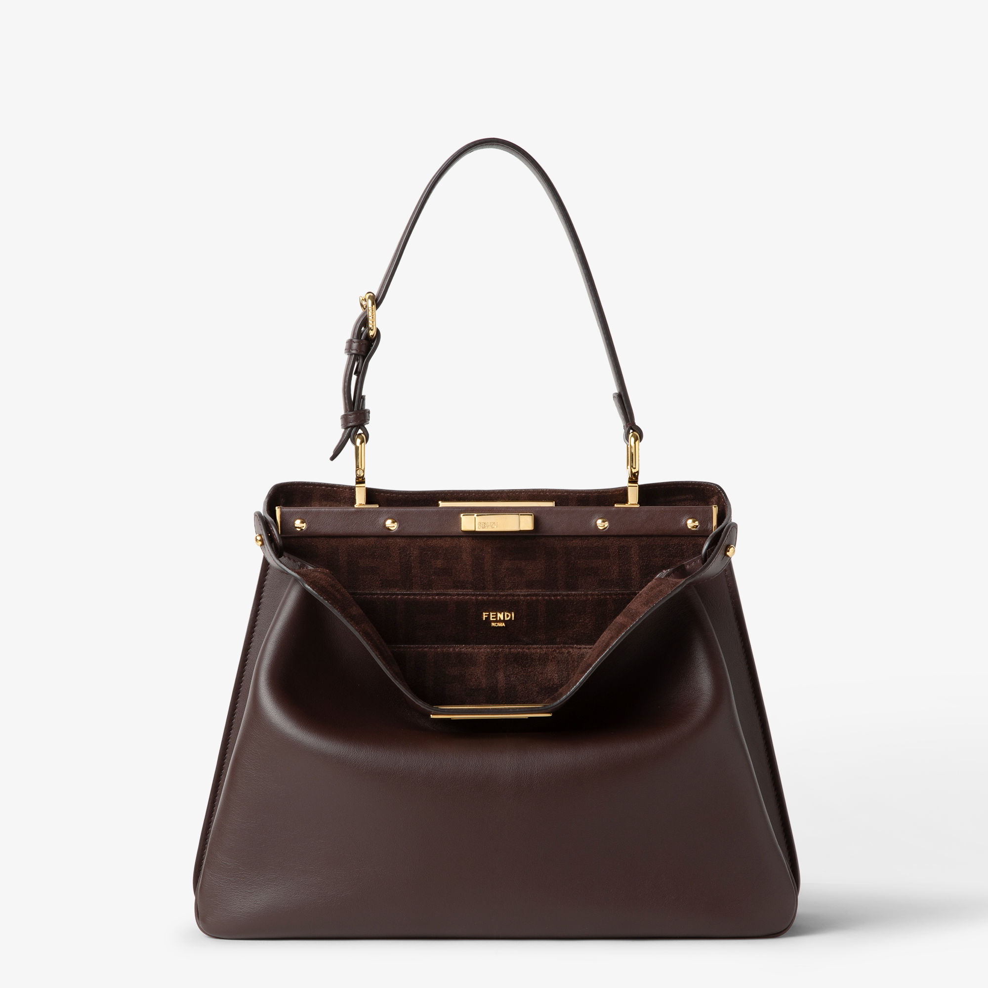Peekaboo Soft Medium Dark Brown Leather Bag