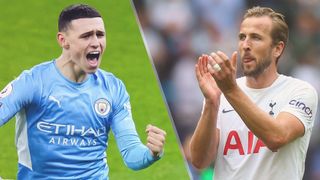 Phil Foden of Manchester City and Harry Kane of Tottenham Hotspur could both feature in the Manchester City vs Tottenham live stream