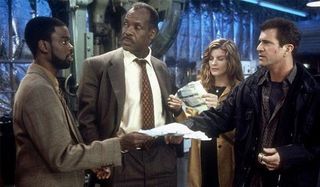 Chris Rock, Danny Glover, Rene Russo and Mel Gibson in Lethal Weapon 4
