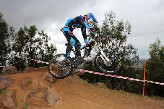 A downhill racer