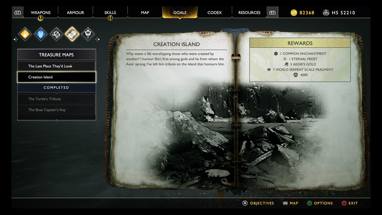 God of War treasure map locations