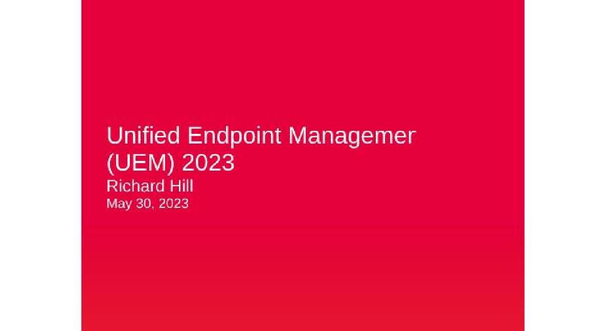 KuppingerCole leadership compass report - Unified endpoint management (UEM) 2023 whitepaper