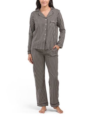 Organic Cotton Long Sleeve Notch Collar Pajama Set