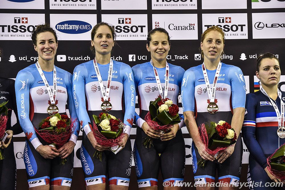 Women Team Pursuit podium