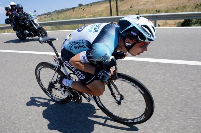 Tony Martin (Omega Pharma QuickStep) launches a solo attack at the Vuelta