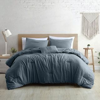 Modern Threads Beck 4-Piece Garment Washed Adult Comforter Set, Denim, Full/queen