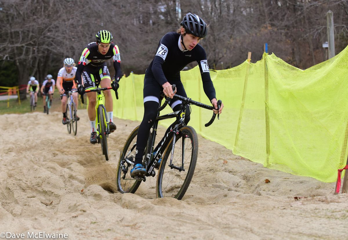 Cameron Dodge riding in fourth place during lap one.