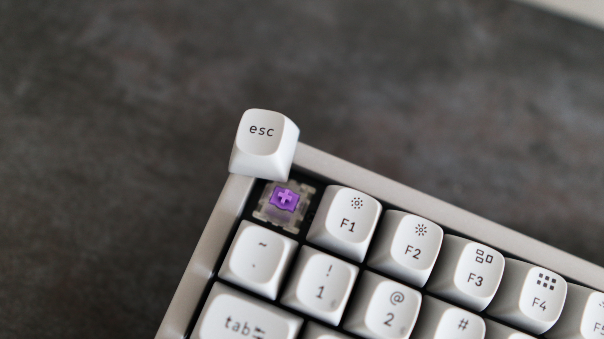 Keychron K2 HE Concrete Edition keyboard on desk