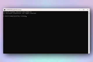 A screenshot showing the Windows command prompt