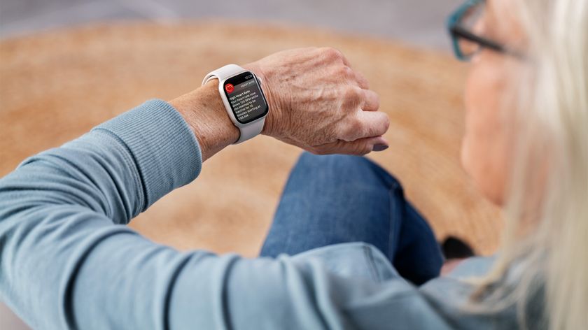 Someone checking the heart health settings on their Apple Watch