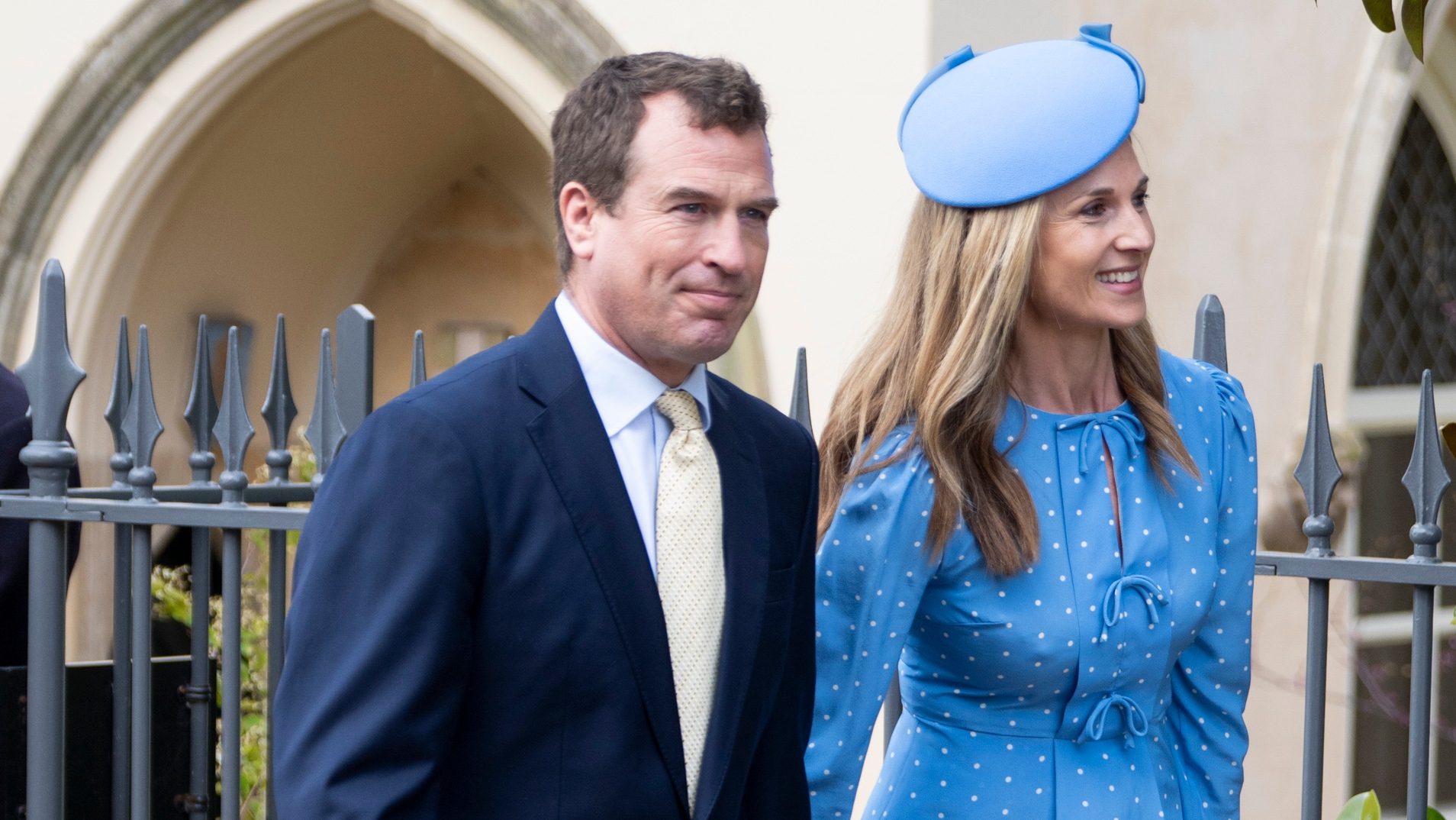 Peter Phillips and Harriet Sperling attend the 2026 Easter Matins Service at St George's Chapel on April 5, 2026