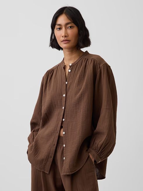 Flowy Fireman Clasp Blouse Zw Collection