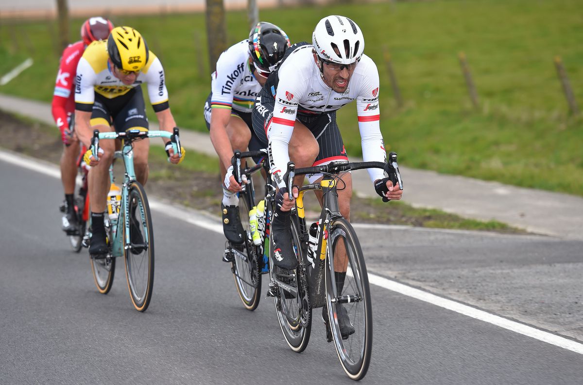 Fabian Cancellara leads the race winning move