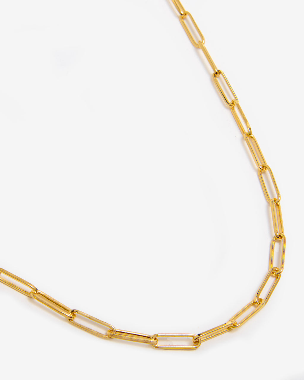 Gold Paperclip Chain Necklace - Medium